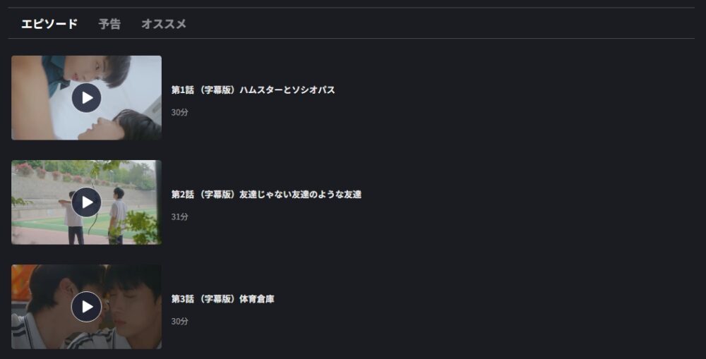 少年をなぐさめて　FOD　話数